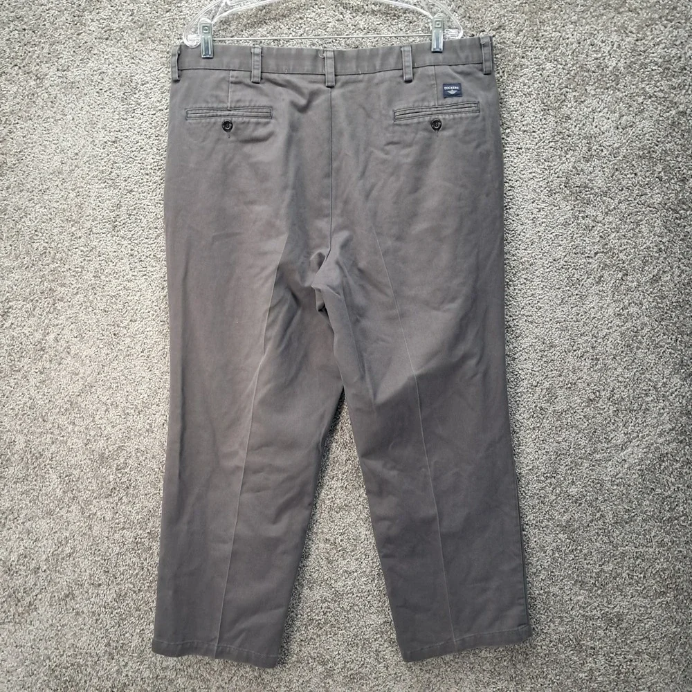 Dockers Mens 40x29 Vintage Individual Fit Pleated Cotton Pants Gray